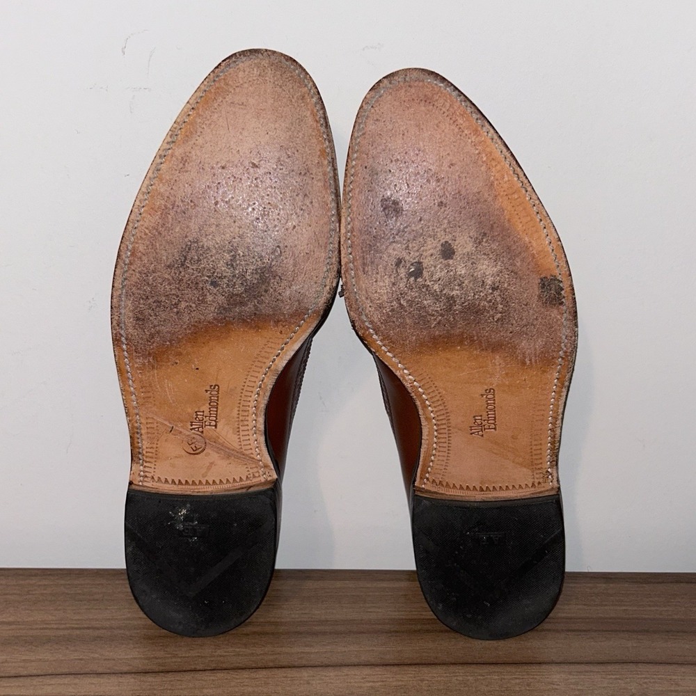 Allen Edmonds Loafers Men's 10D XX Brown Leather Longwing Tip Tassel 44640 - Picture 8 of 9